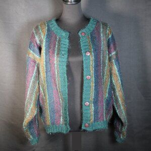 Slimming Vertically Striped Cardigan by Pasta,  Size - Medium
